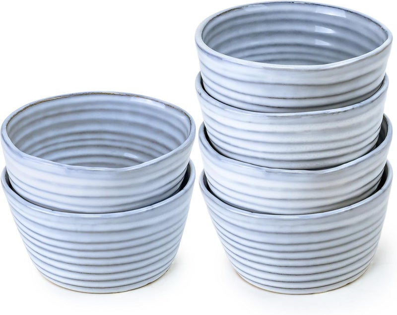 Cuisine Art Premium Tia Stoneware Bowl - 12cm, Blue Elegant Dining Bowl Microwave & Dishwasher Safe (Set of 6) - Image 1